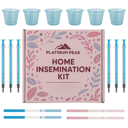 Home Insemination Kit | Self Insemination | Conception Support | 6 Syringes, 6 Collection Cups, 2 Ovulation Tests, 2 Pregnancy Tests